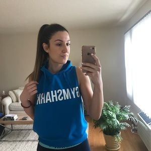 Gymshark sleeveless hoodie blueberry